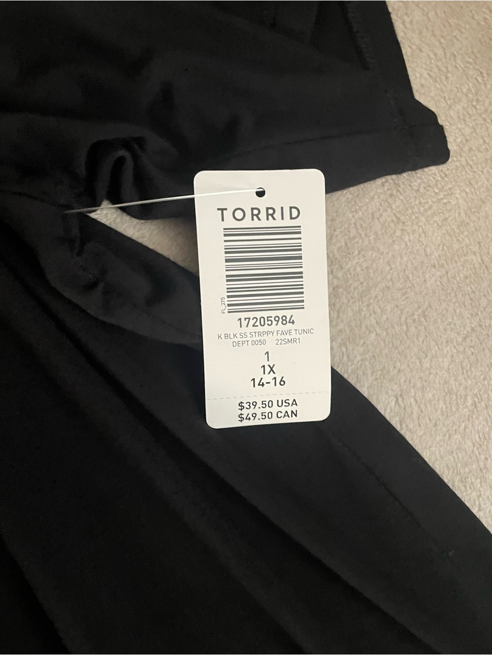 Torrid Black V-Neck Tunic with Crisscross Detail Size 1 - Picture 9 of 9